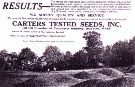A vintage ad for Carters Tested Seeds, for golf courses.