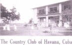 A vintage photo of the putting green and clubhouse of the Havana CC.