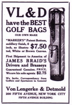 Vintage ad for VL & D Golf Bags"