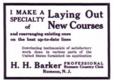 A vintage ad for golf course architect H. H. Barker