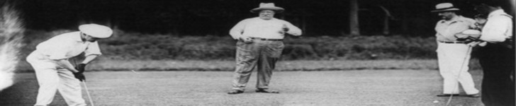 A photo of President Taft and others golfing at the Chevy Chase Club, home course for 1913 US Open Contender George Sargent.