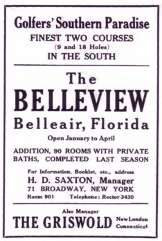 Vintage ad for the Belleview Biltmore Golf Resort