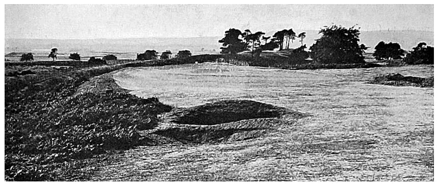 A vintage golf photo of the 6th hole on the King's Golf Course at Gleneagles Golf Resort.