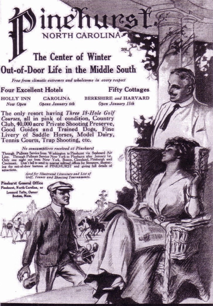 Vintage ad for Pinehurst Golf Resort