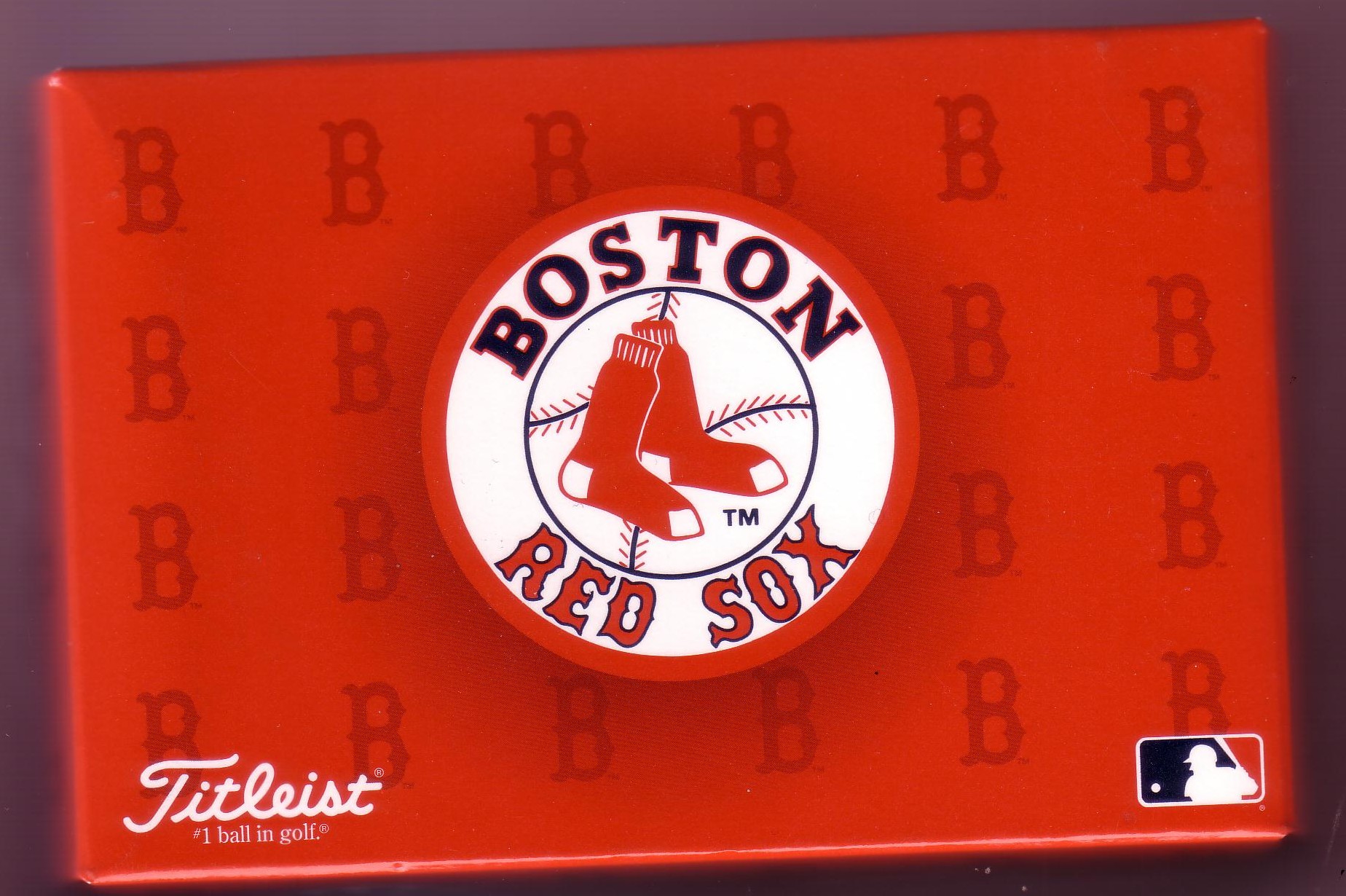 titleist logo golf balls with boston red socks logo.