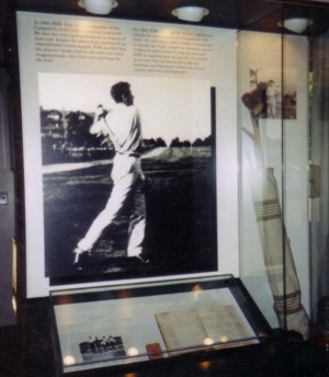 A photo of a display depicting FDR's club championship.