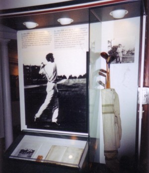 A photo of golf clubs used by FDR to win club championship.