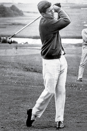 A photo of JFK golfing at the Palm Beach Golf Club.