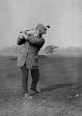 A golf photo of the great J.H. Taylor designer of the Mid-Surrey Golf Courses.