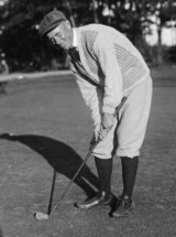 A vintage golf photo of golfing great Chick Evans.