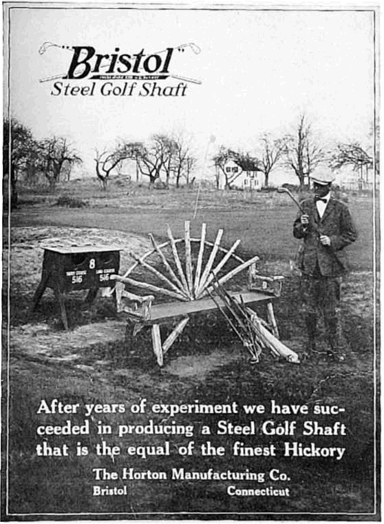 A vintage ad for steel golf club shafts.