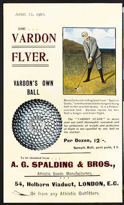 A vintage ad for the Vardon Flyer Golf Ball by Spalding.