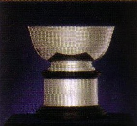 A photo of the coveted women's amateur team trophy the Curtis Cup.