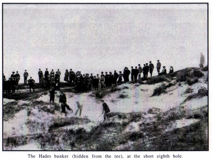 A photo of a sand trap name "The Hades"