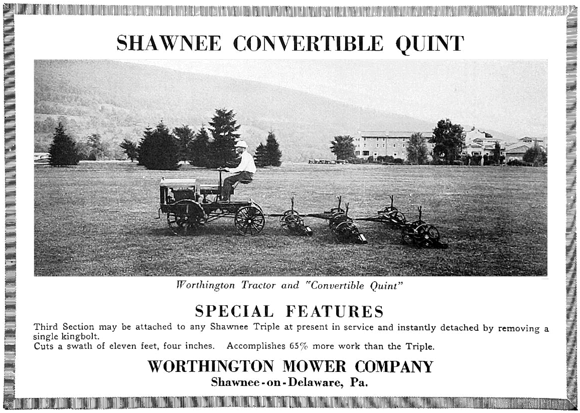 A vintage ad for The Shawnee Golf Course Mower.
