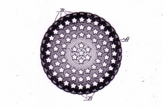 A patent drawing of the American Eagle golf ball.