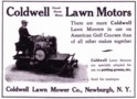 A vintage ad of a golf course lawn mower.