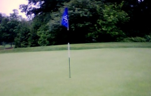 A photo of a golfing green.
